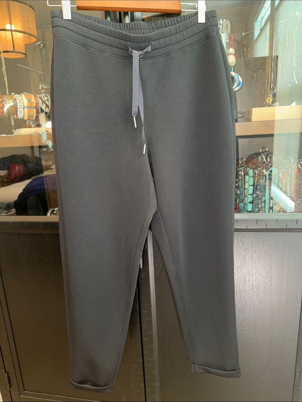 Spanx AirEssentials black cuffed joggers, Large
